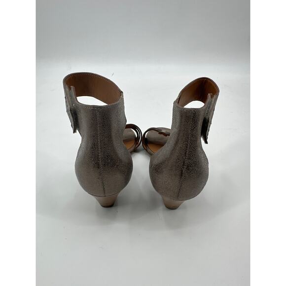 Paul Green Coco Metallic Taupe Leather Open Toe Ankle Strap Sandal UK 3.5/ US 6 - Picture 4 of 8